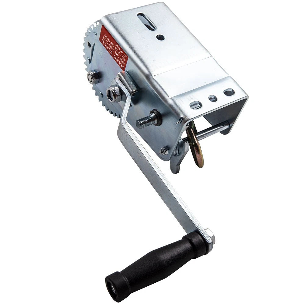 2000lbs Hand Winch with 20ft Nylon Strap for Boat Trailer Truck ATV RV