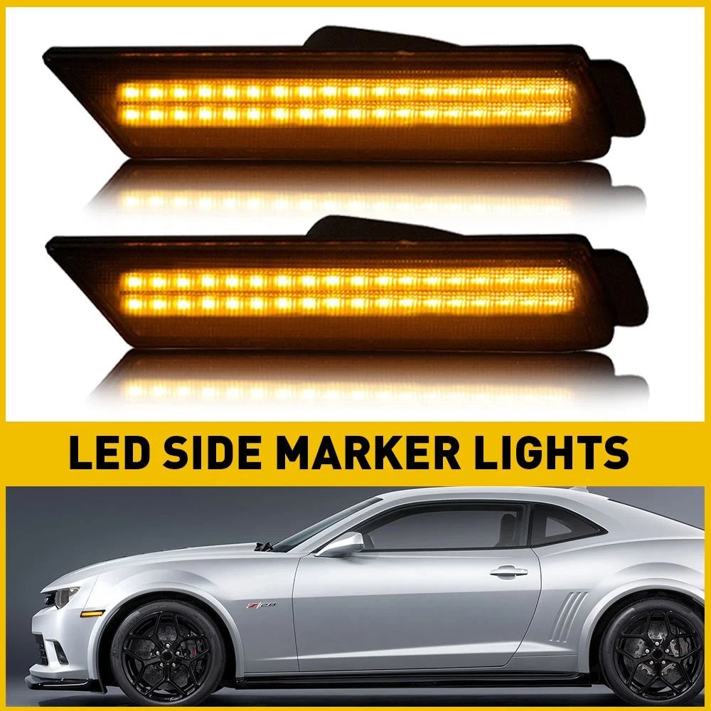 LED Side Bumper Marker Light Lamp for Chevy Camaro (2010–2015) - Smoked