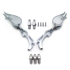 Chrome Flame Burning Fury Running Mirror for Honda Kawasaki Suzuki (All Years)
