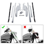 Chrome Windshield Mount Bracket for Harley Softail Fatboy Heritage (2000-2017)