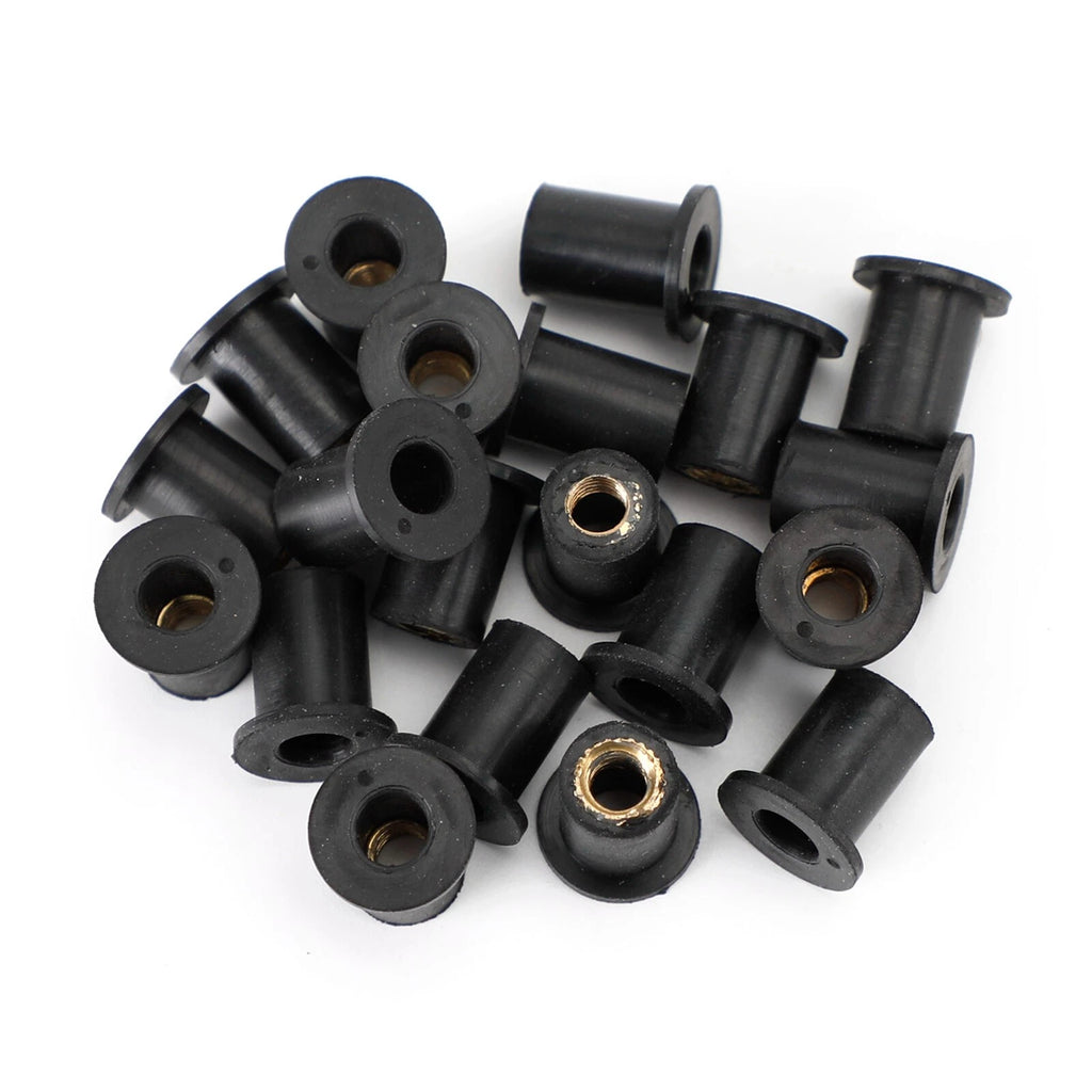 Pack of 20 M5 Rubber Well Nuts for Fairing & Screen Fixing (10mm Hole)