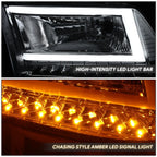 Chrome/Clear C-LED DRL Sequential Turn Signal Headlights for RAM 1500 (2009–2024)