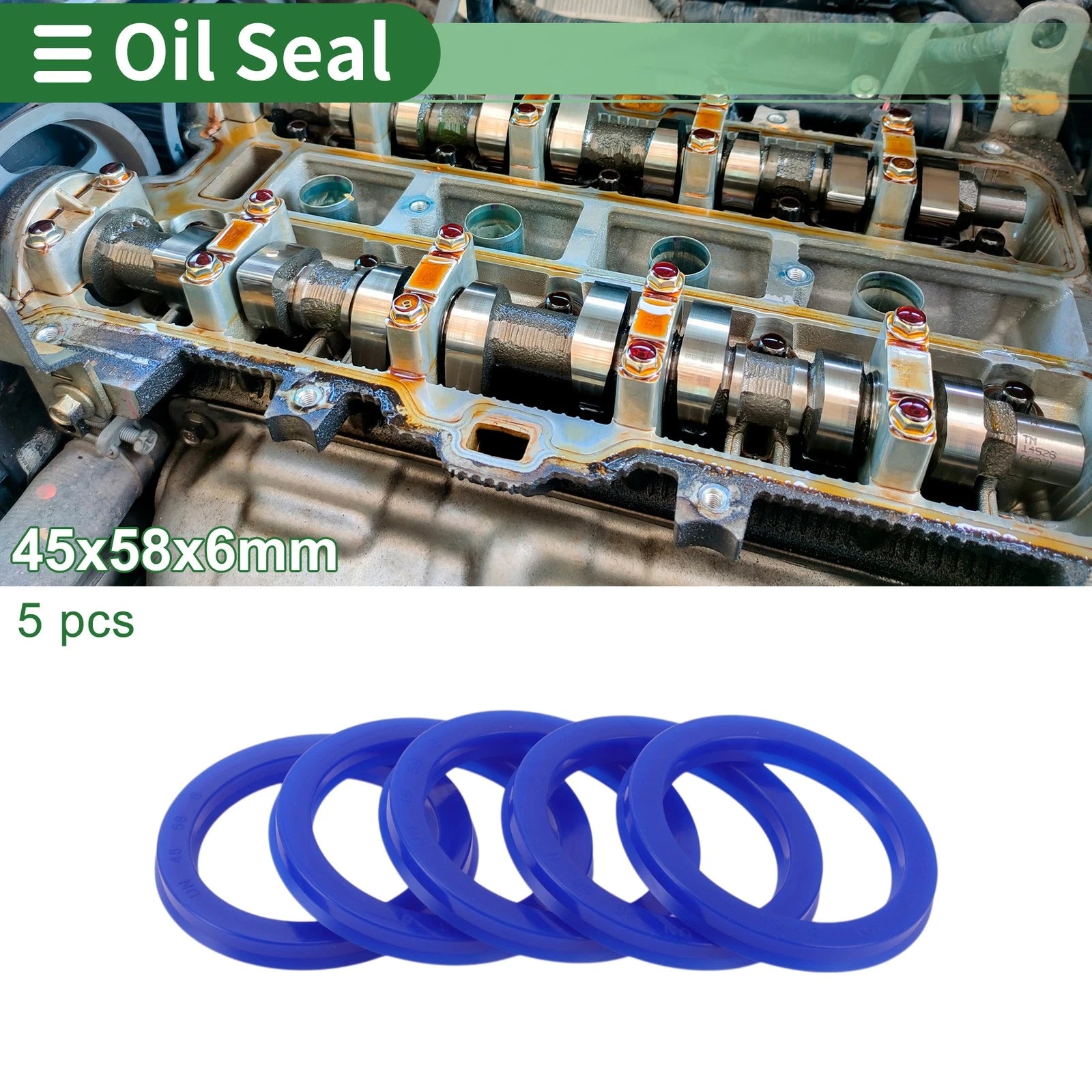 Set of 5 Oil Seal Rotary Shaft Seal 45x58x6mm High Pressure for Automotive