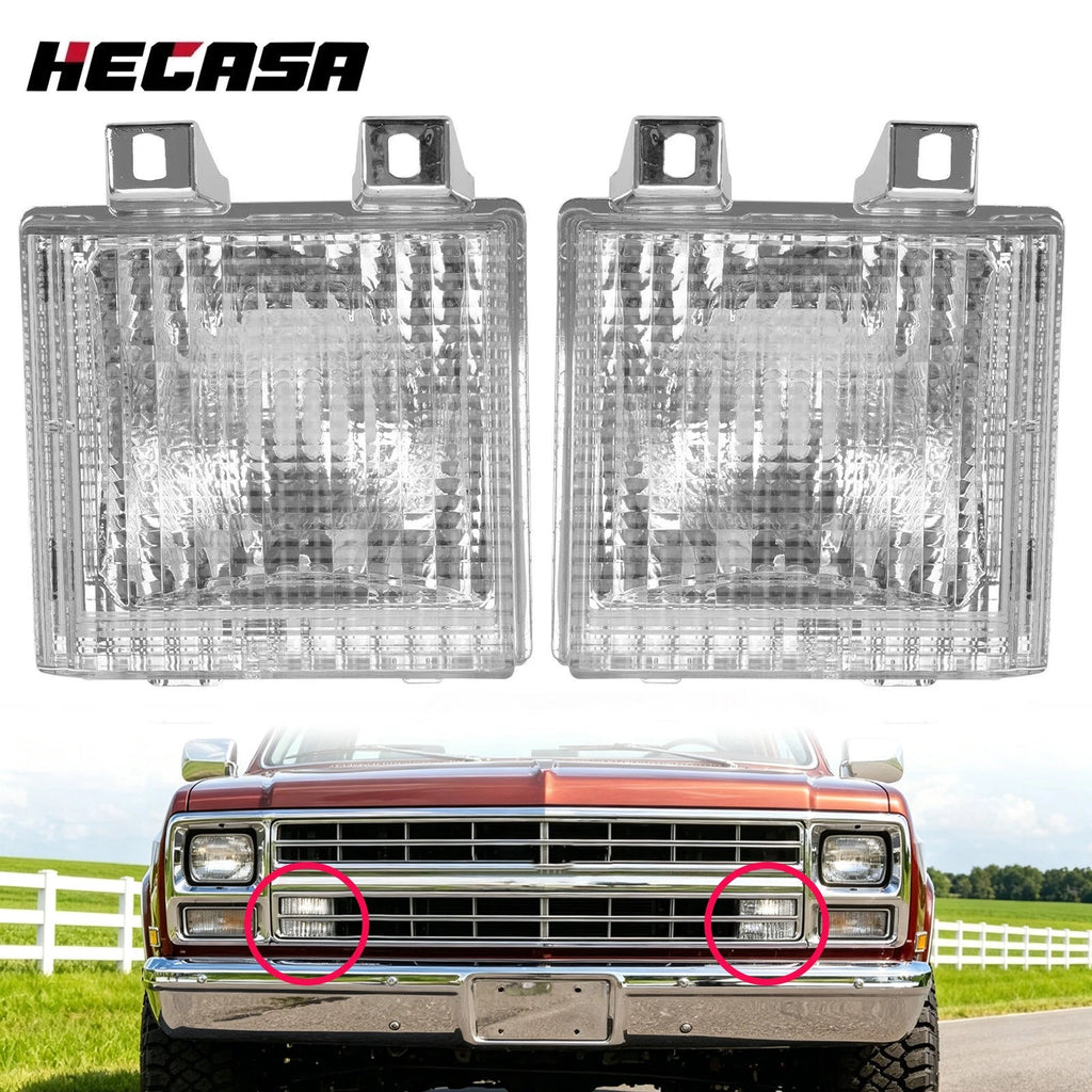 Set of 2 Turn Signal Corner Marker Lamps for Chevy GMC Pickup Truck
