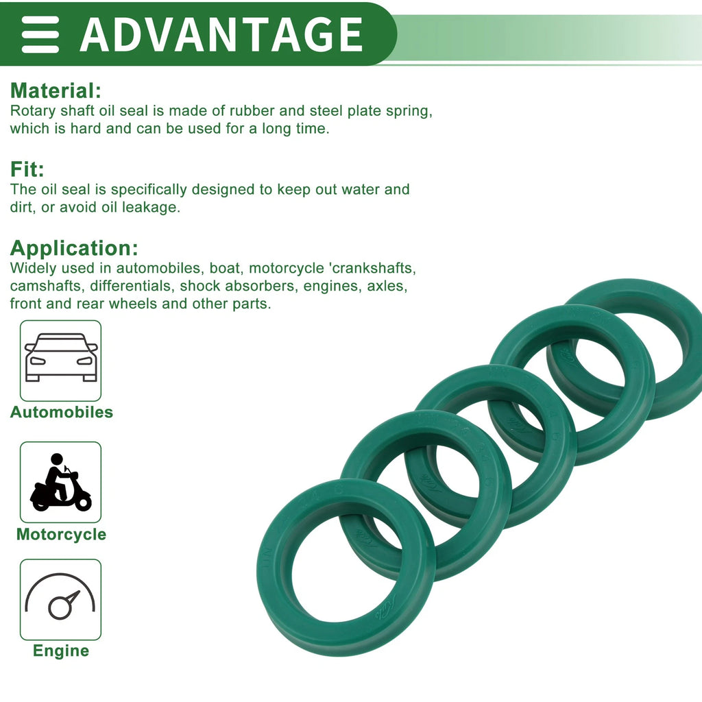 Set of 5 Oil Seal Ring 24x34x6mm for Rotary Shaft (High Pressure)