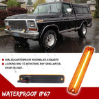 Yellow LED Front Side Marker Lights for Ford F100 F150 F250 F350 (1973–1979)