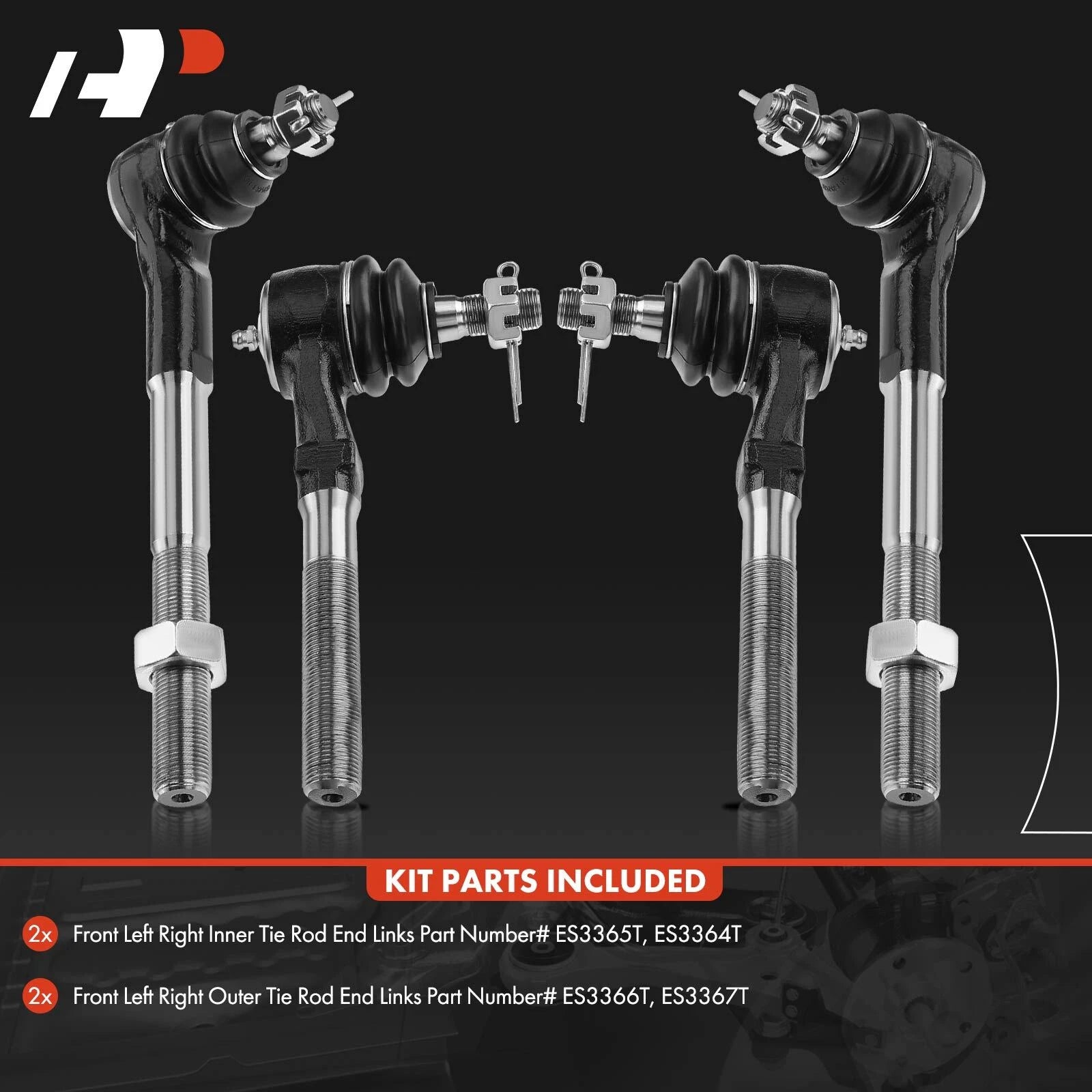 Set of 4 Front Inner & Outer Tie Rods for Ford F-150 F-250 Expedition (1997–2021)