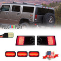 Set of 5 Smoke Red LED Cab Roof Running Light Side Marker Lamps for Hummer H2 (2003–2009)