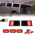 Set of 5 Smoke Red LED Cab Roof Running Light Side Marker Lamps for Hummer H2 (2003–2009)