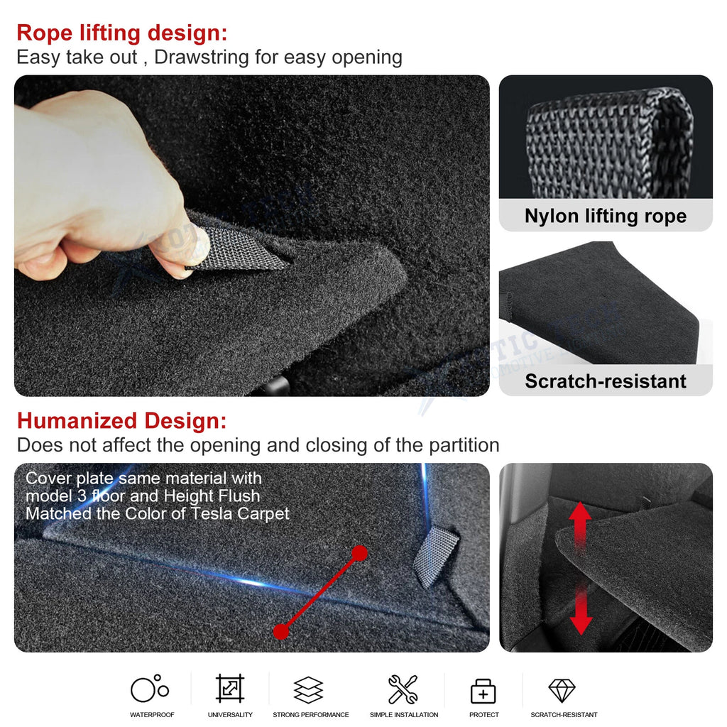 Trunk Side Storage Box Cargo Organizer Bins for Tesla Model Y (2020-2025)