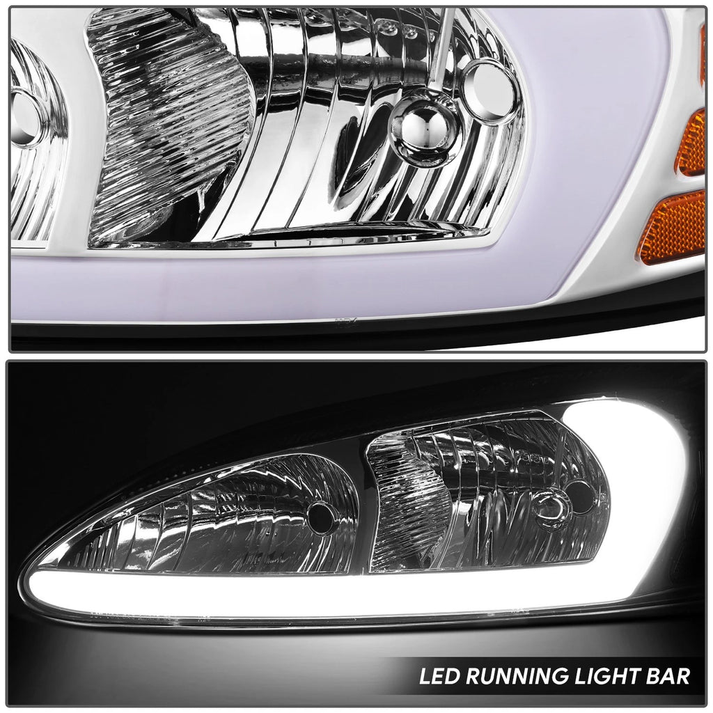 Chrome Housing Amber Corner 3D LED DRL Headlights for Pontiac Grand Prix (2004–2008)