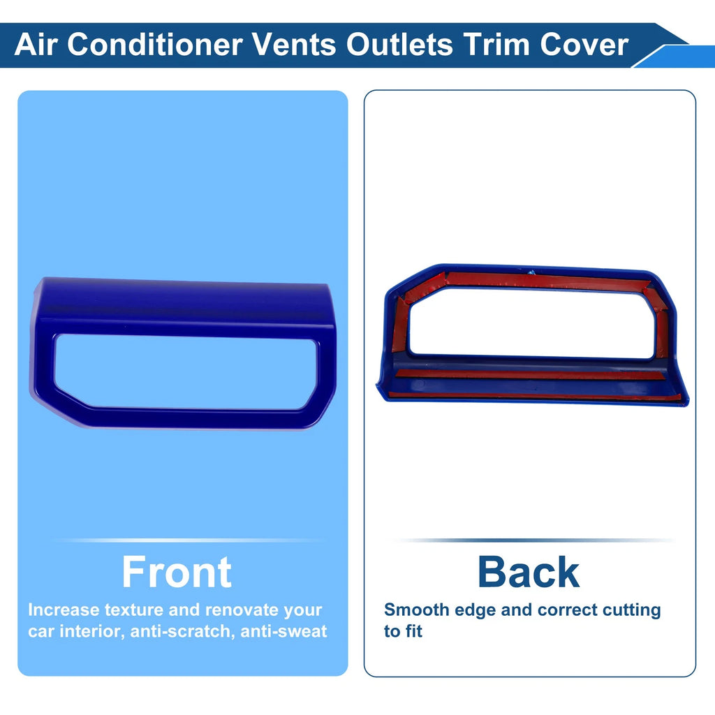 Set of 2 Air Condition Outlet Vent Trim Cover Frame for Toyota Tacoma (2024–2025) Blue