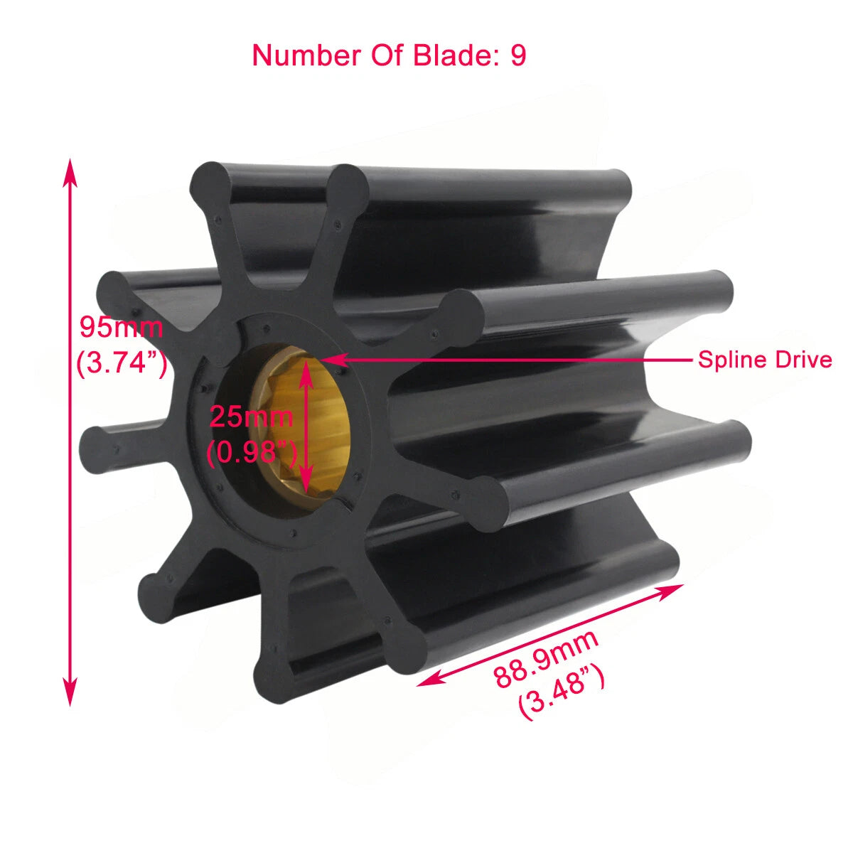 Flexible Impeller Kit for Jabsco DJ Pump 6760-0001, Ancor 50015, 086-0901