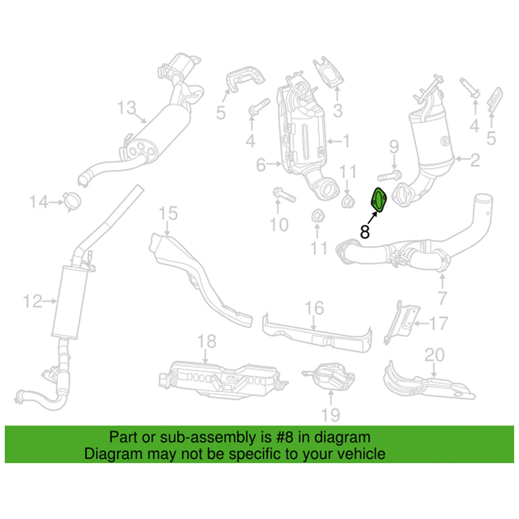 Exhaust Converter Crossunder Pipe Gasket for Chrysler Dodge (OEM)