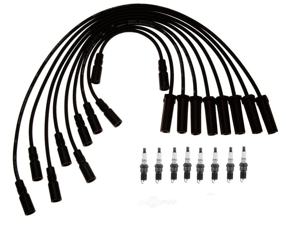 Ignition Wire Set & 8 ACDelco .060" Spark Plugs for Chevy 7.4 (VIN J)