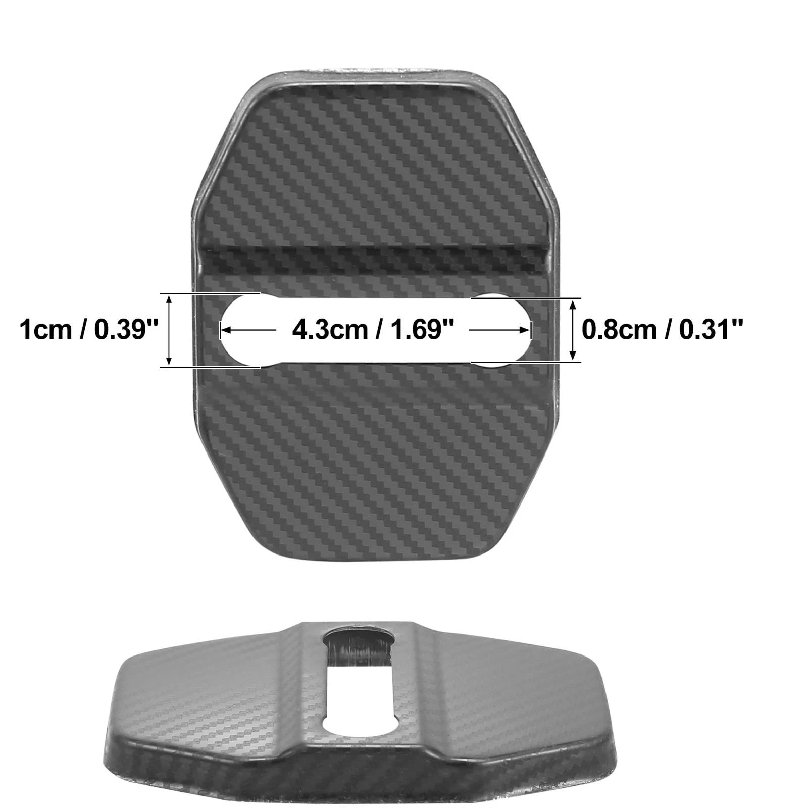 Set of 4 Car Door Lock Latches Cover Protector for Dodge Charger (2016–2021) Black & Gray