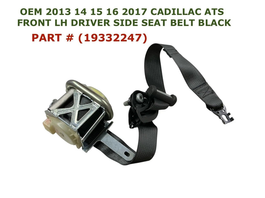 Front Left Seat Belt for Cadillac ATS (2013–2017) BLACK 19332247