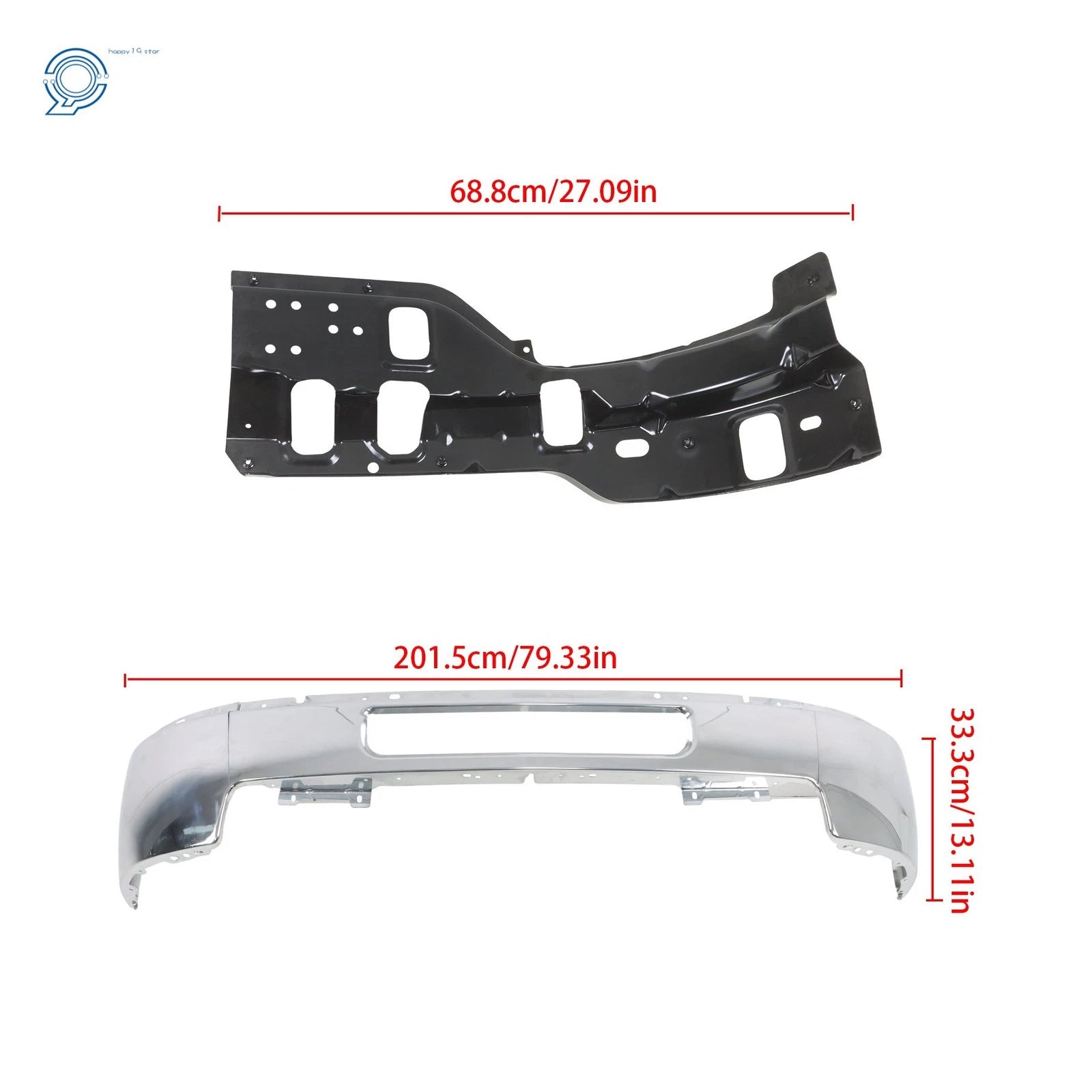 Chrome Front Bumper for Silverado 2500 (2011–2014) with 8pc Brackets