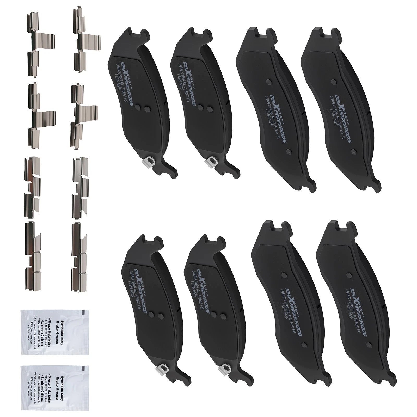 Front and Rear Brake Pads Set for Dodge Durango 2003–2006 and Ram 1500 2002–2005