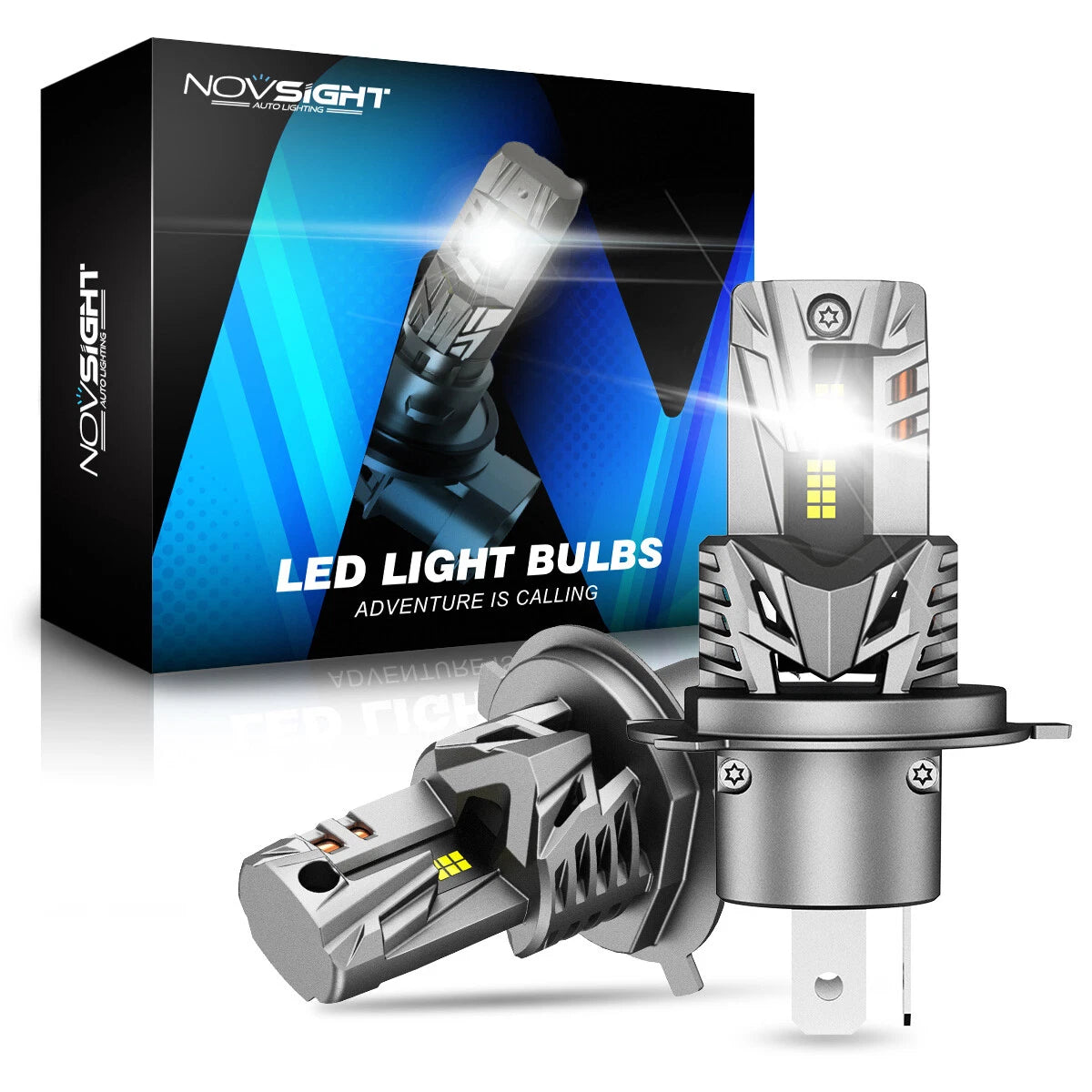 2X H4 LED Headlight Bulbs for NOVSIGHT (20000LM, 6500K)
