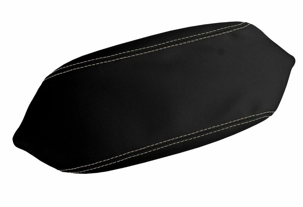 Leather Console Lid Armrest Cover for Dodge Dart (2013–2016) Beige Stitch