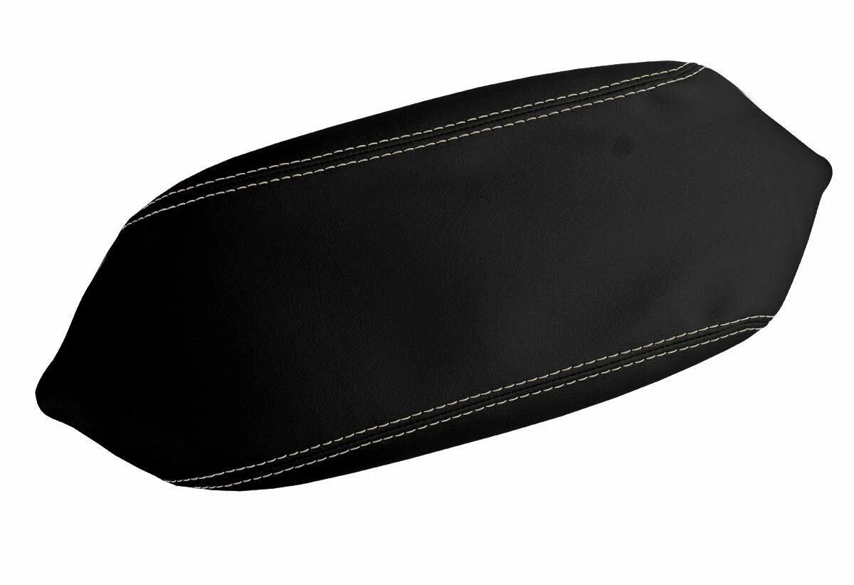 Leather Console Lid Armrest Cover for Dodge Dart (2013–2016) Beige Stitch