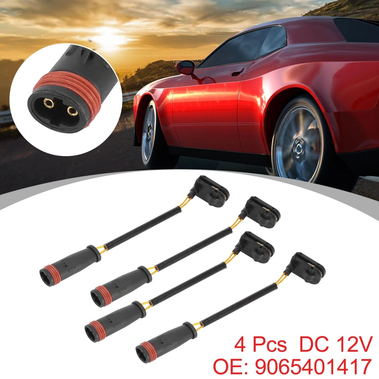 Set of 4 Brake Pad Wear Sensors for Dodge Sprinter 2500 (2007–2018) 9065401417