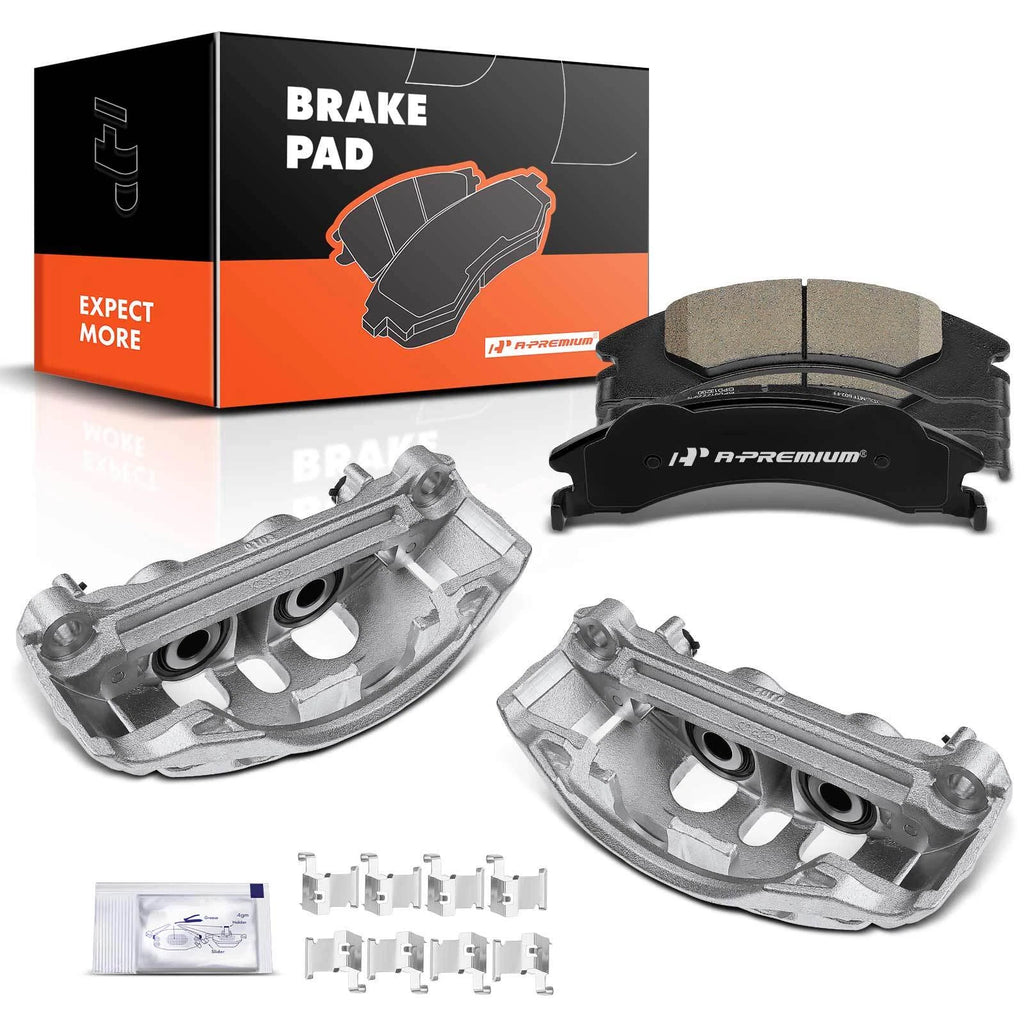 Pair Rear Disc Brake Calipers with Brake Pads for Ford E350 Super Duty