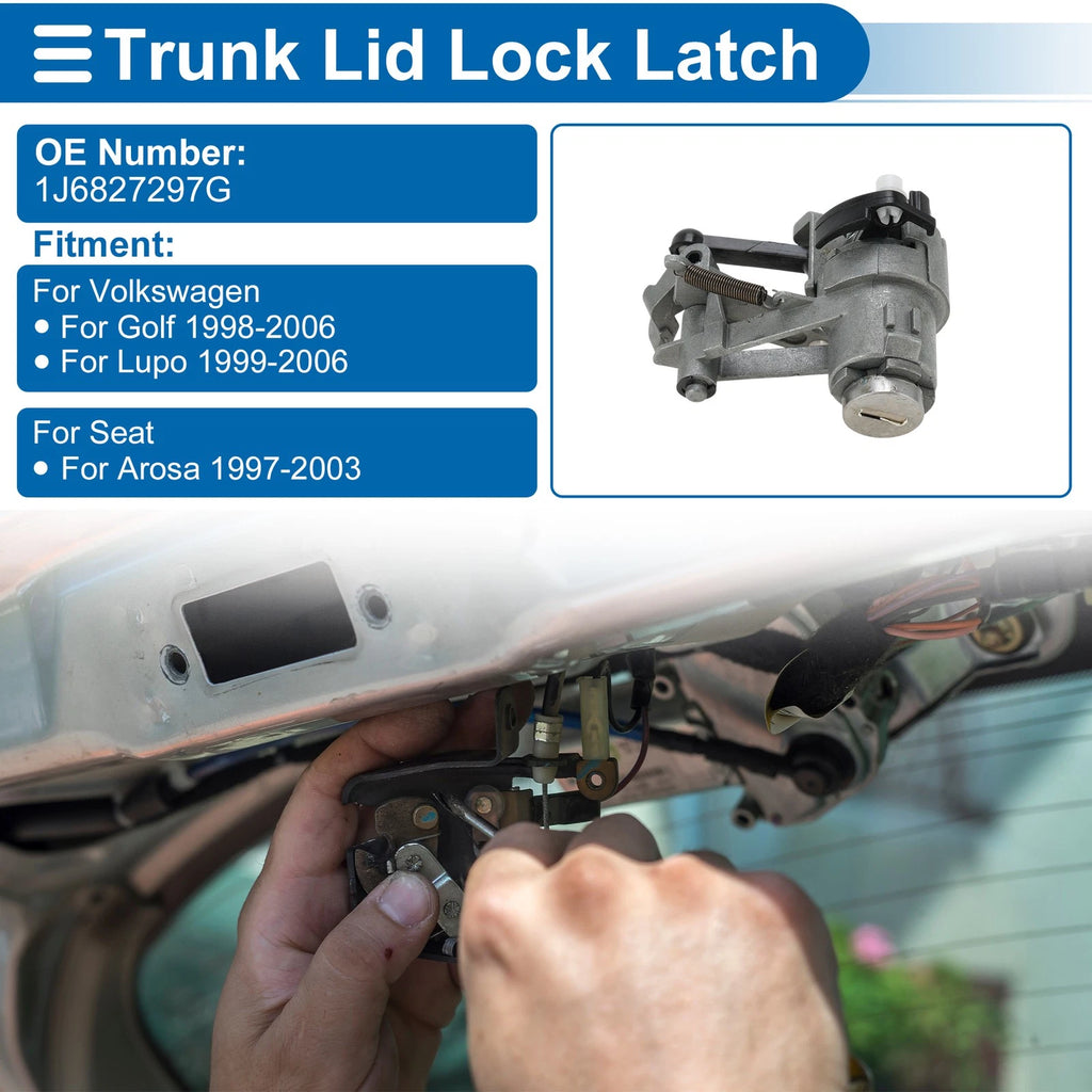 Trunk Lock Cylinder Set with Tailgate Lock & Keys for Volkswagen Golf 