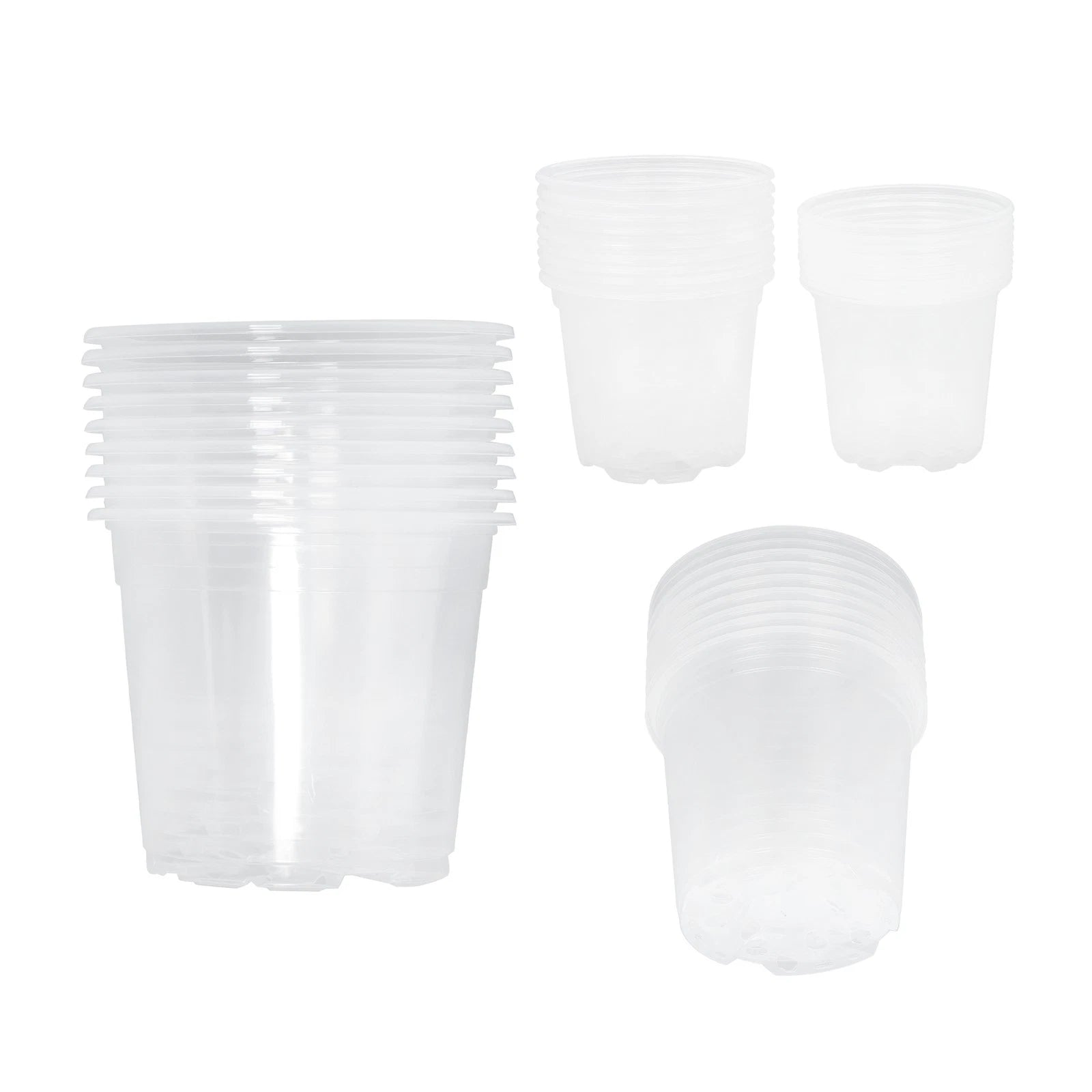 Set of 36 Reinforced Clear Nursery Pots for Plants and Flowers