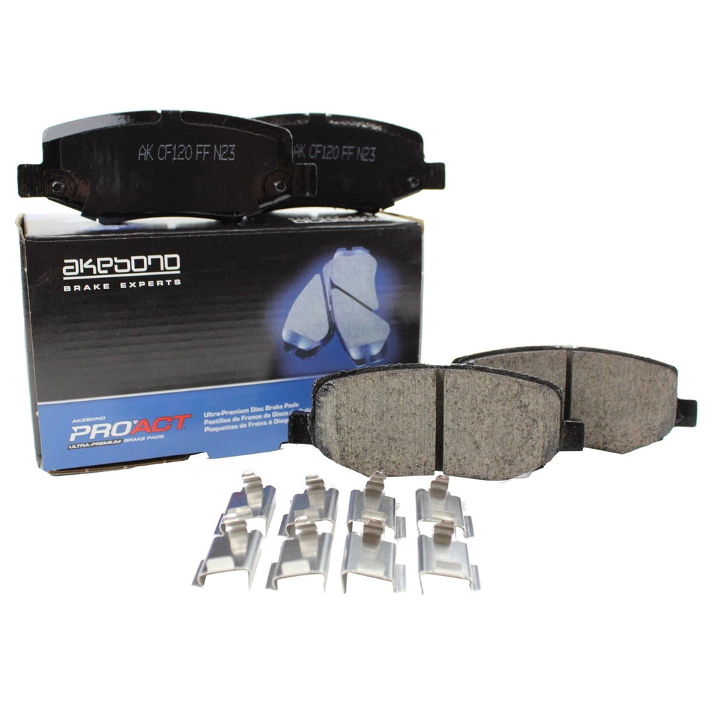 Set of 4 Akebono ProACT Rear Ceramic Brake Pads for Dodge Nitro Jeep Liberty Wrangler (2007–2012)