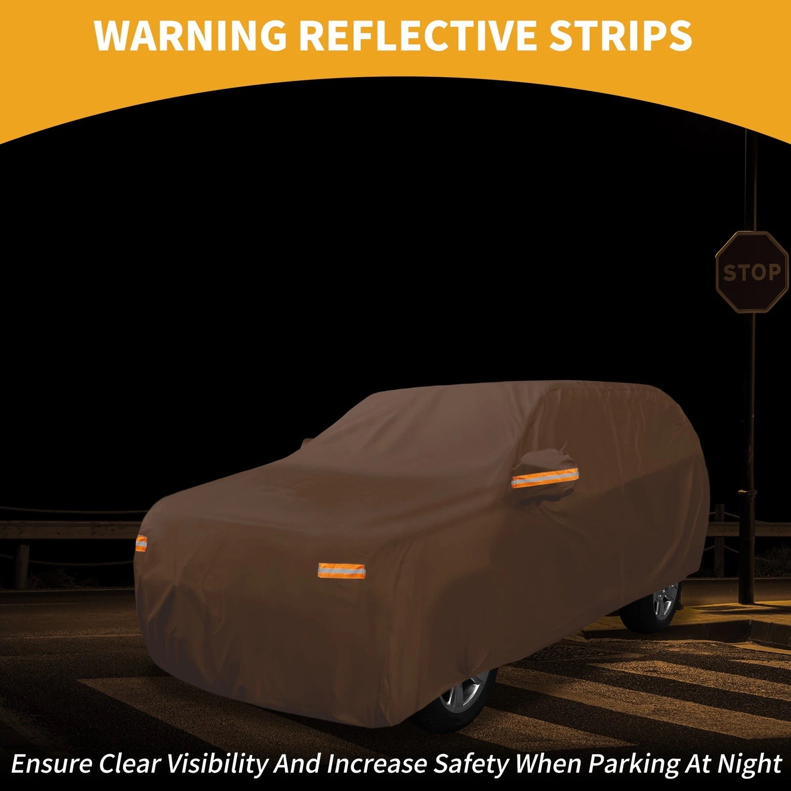 Waterproof Car Cover for Hyundai Santa Fe (2013–2023) 210D-PU, Orange