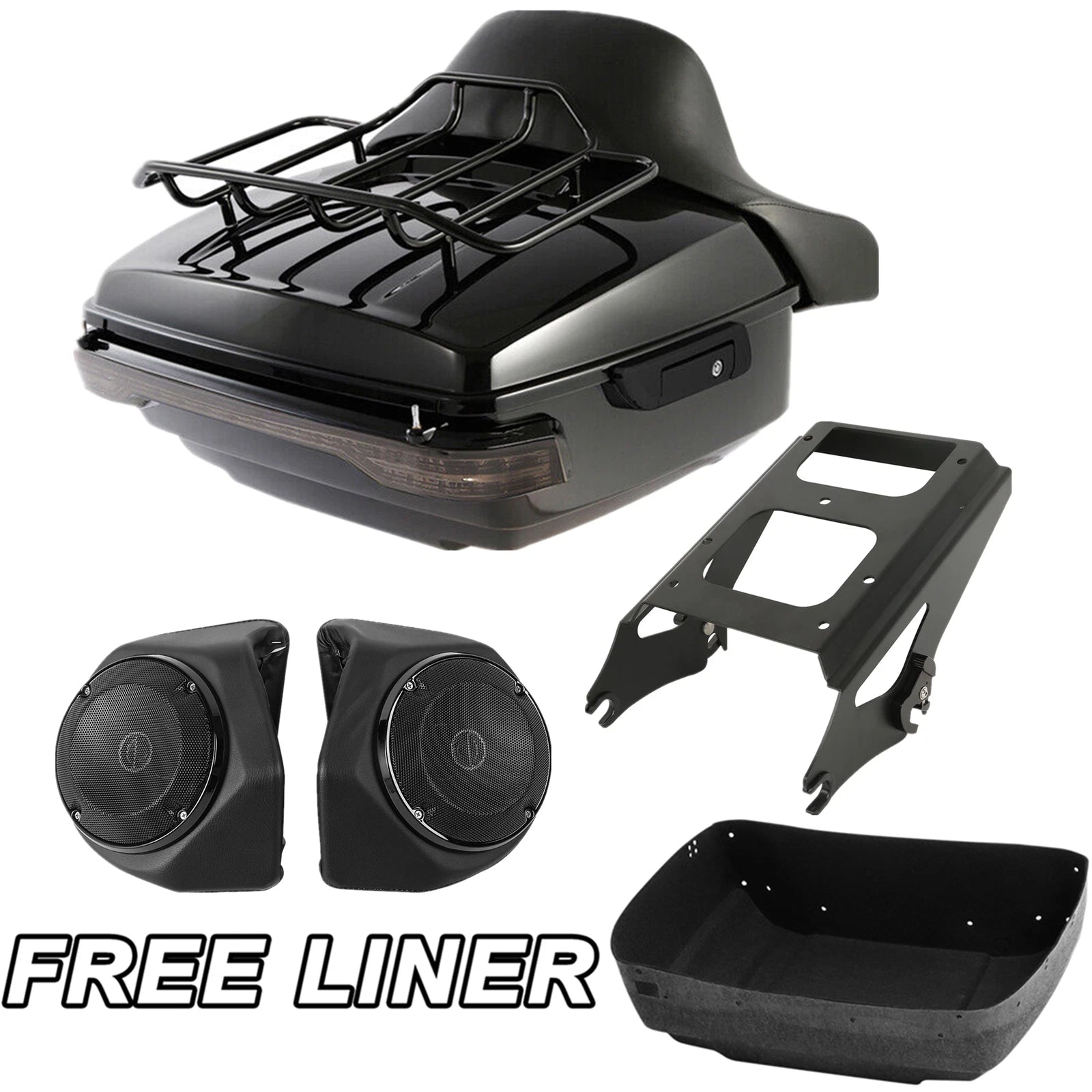 Trunk Pad Mount Rack Light Speakers for Harley Street Glide (2009–2013)