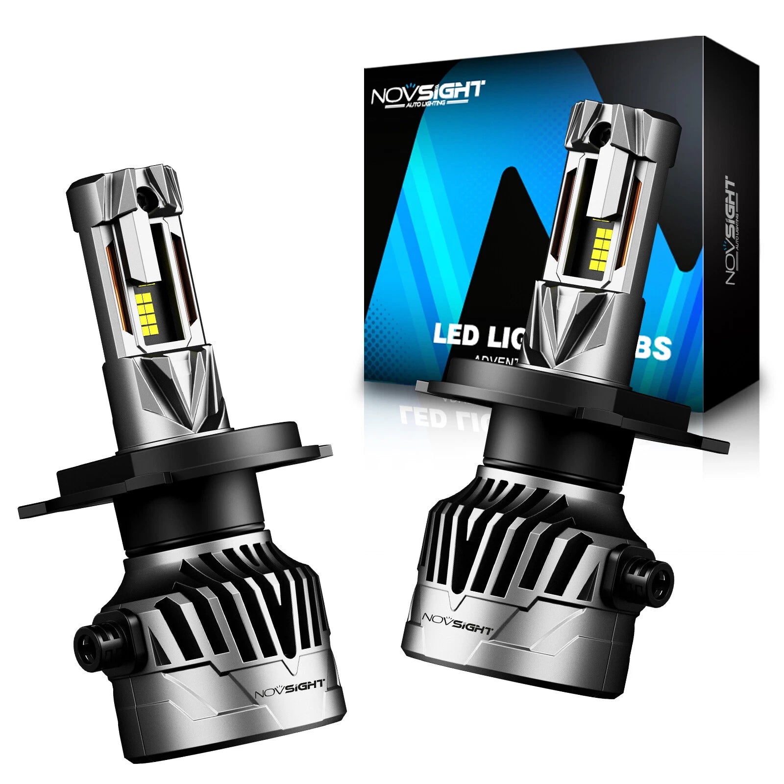 2X H4 LED Headlight Bulbs for NOVSIGHT (30000LM, 130W)