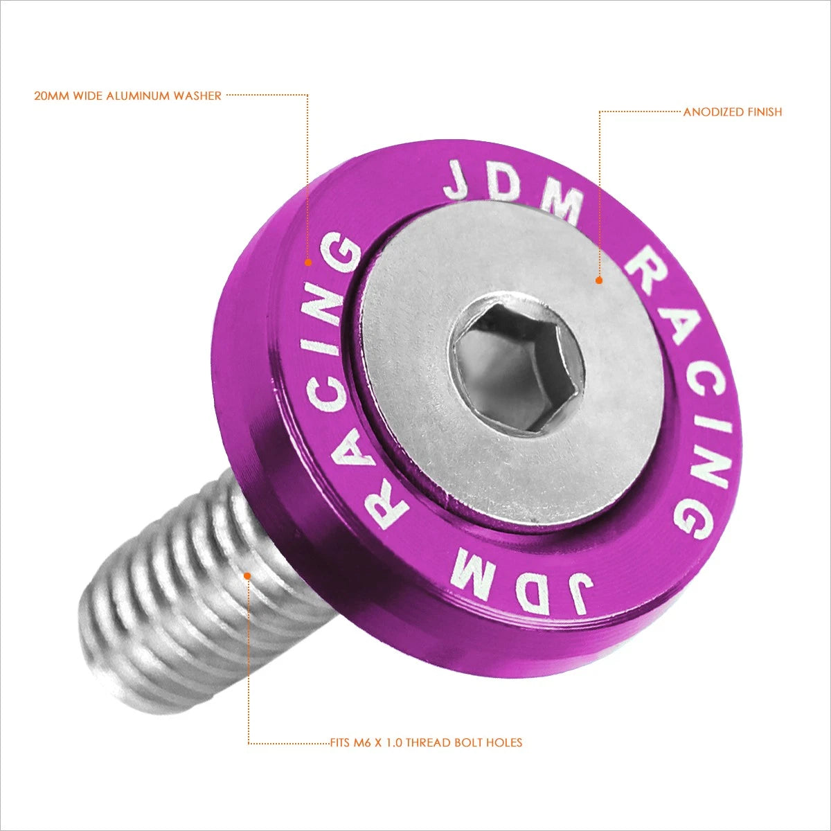 20Pcs Aluminum M6 X 1.0 Fender Washers for Universal Applications