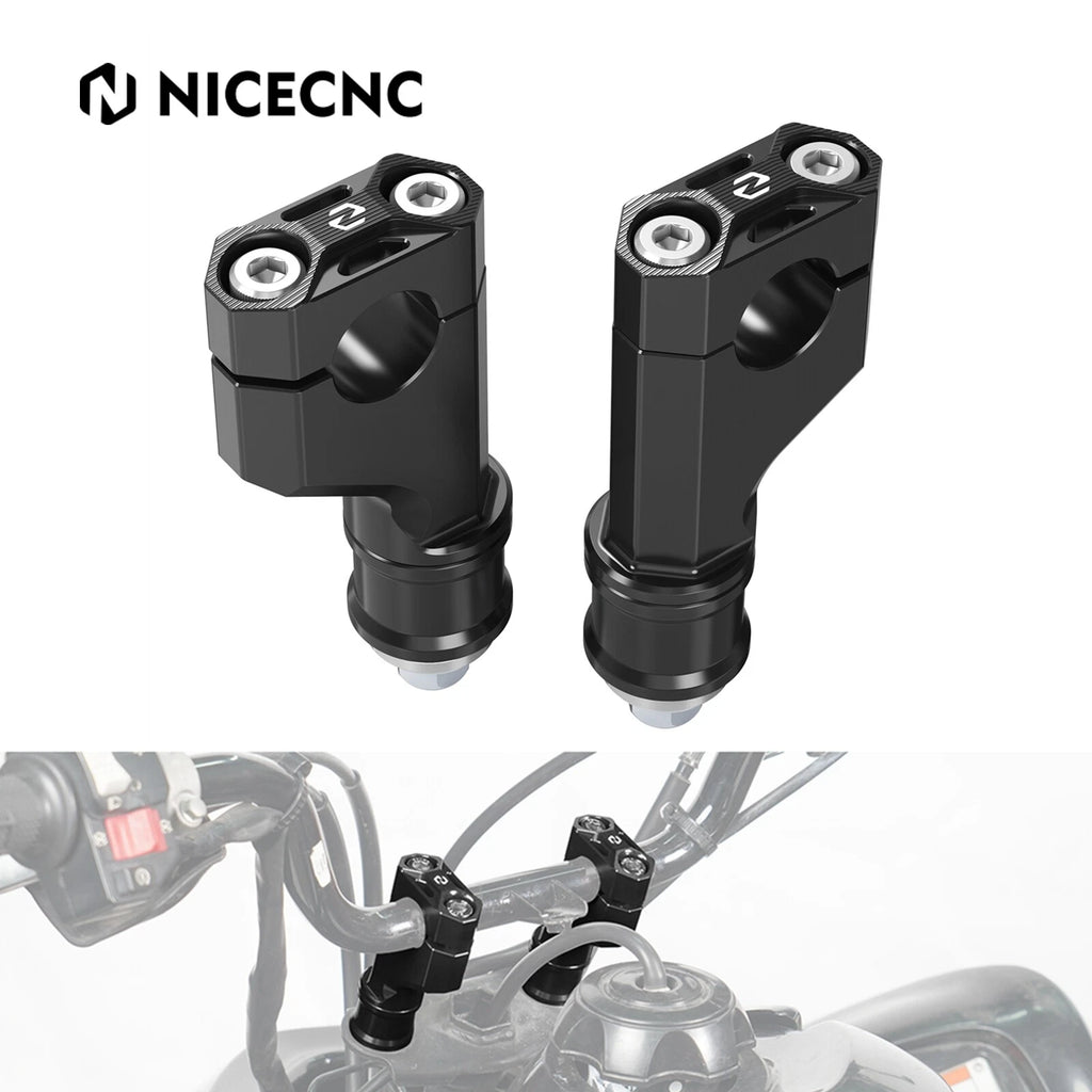 1" or 2" Handlebar Riser Clamps for Honda TRX450R/TRX450ER (2006–2014) Black