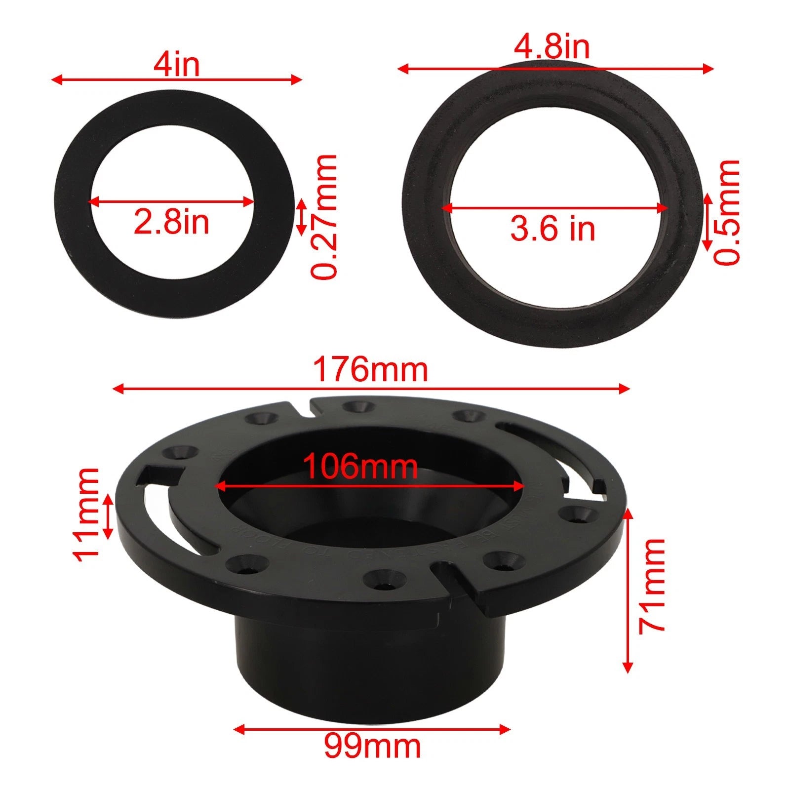 RV Toilet Seal Kit with Flange Parts for 300310320