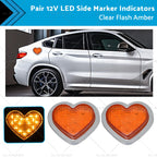 Heart LED Side Marker Indicators for 12V Cars (2012–2023)