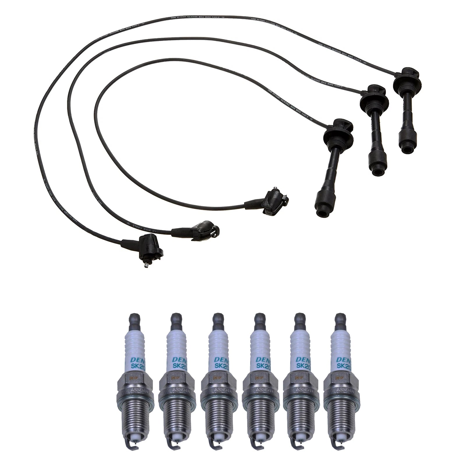 Denso Wire Set & 6 Iridium Spark Plugs Kit for Lexus 3.0L V6