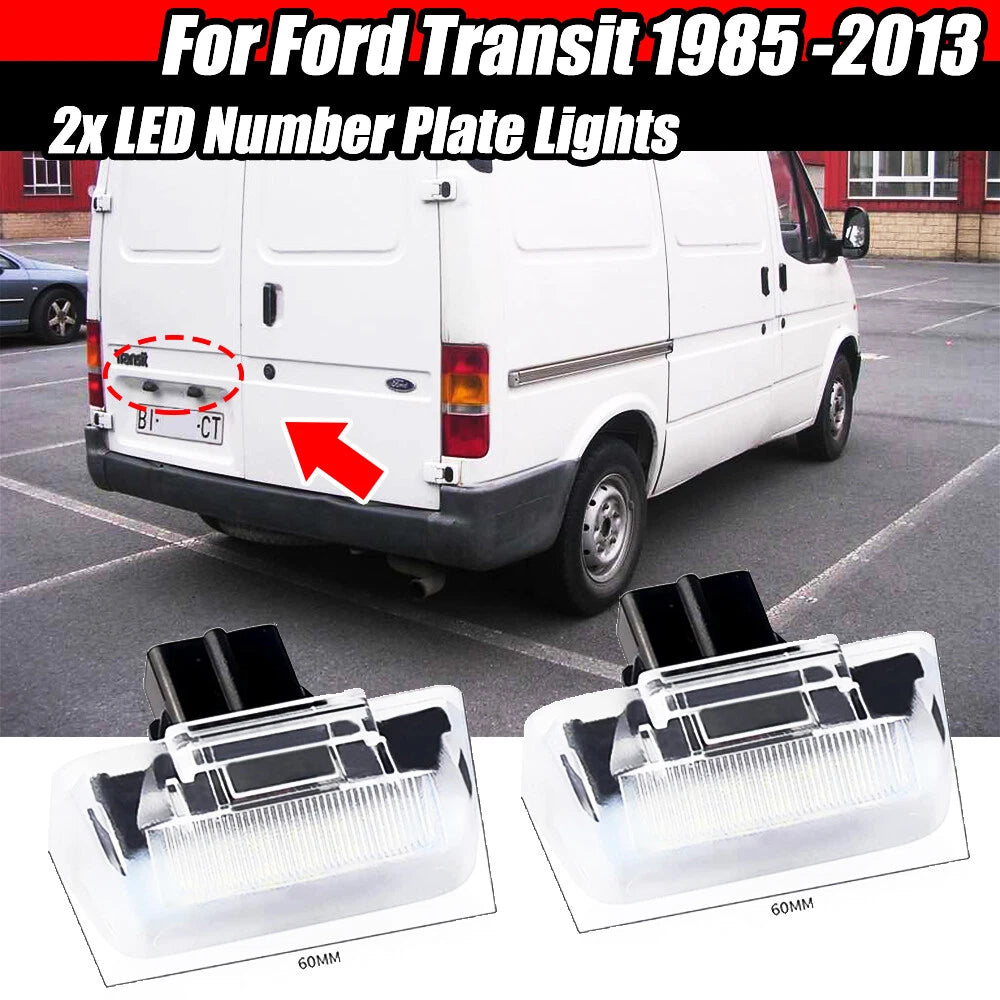 2X LED License Plate Lights for Ford Transit Connect (MK6 MK7)