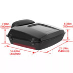 Black Razor Trunk Pack with Backrest for Harley Touring (1997–2013)