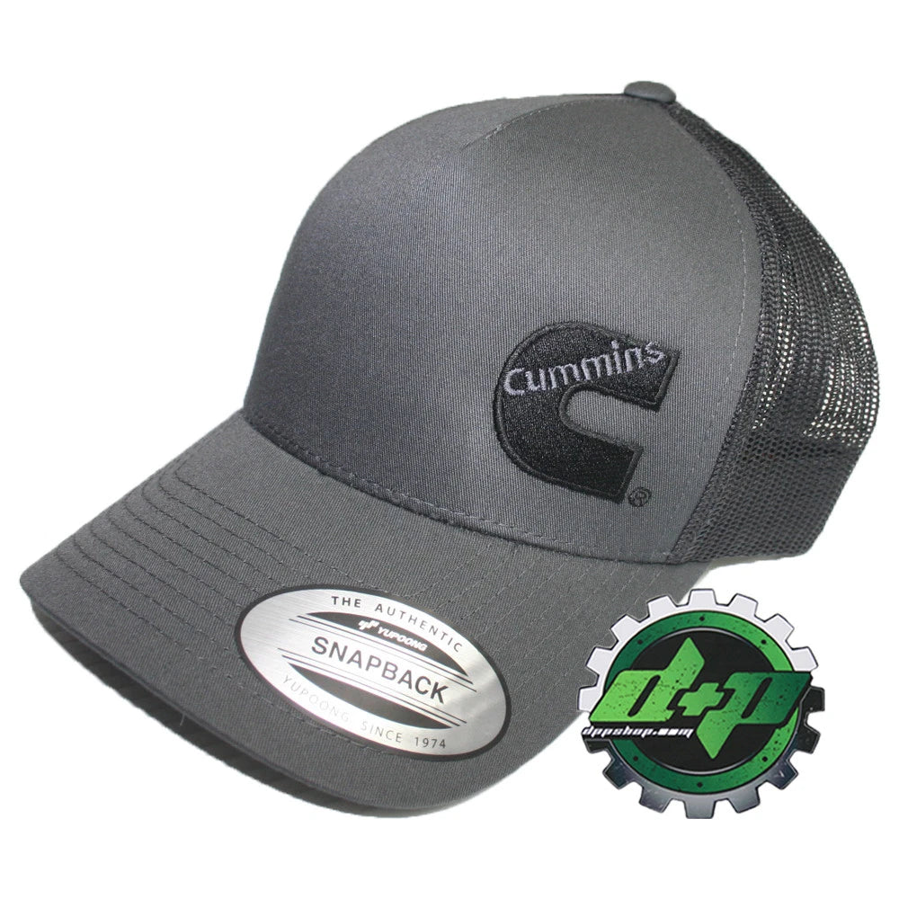 Black Mesh Snapback Hat for Cummins Truck (Charcoal Gray)