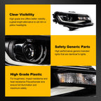 Pair HID Xenon Headlights with LED DRL Black Projector for Chevy Camaro (2016–2022)