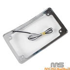 4x7 Curved License Plate Frame w/ LED Light for Harley Custom Bobber