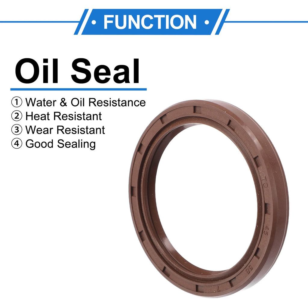 2X Oil Seal Rotary Shaft Seal FKM Rubber 45x58x7mm for Various Models
