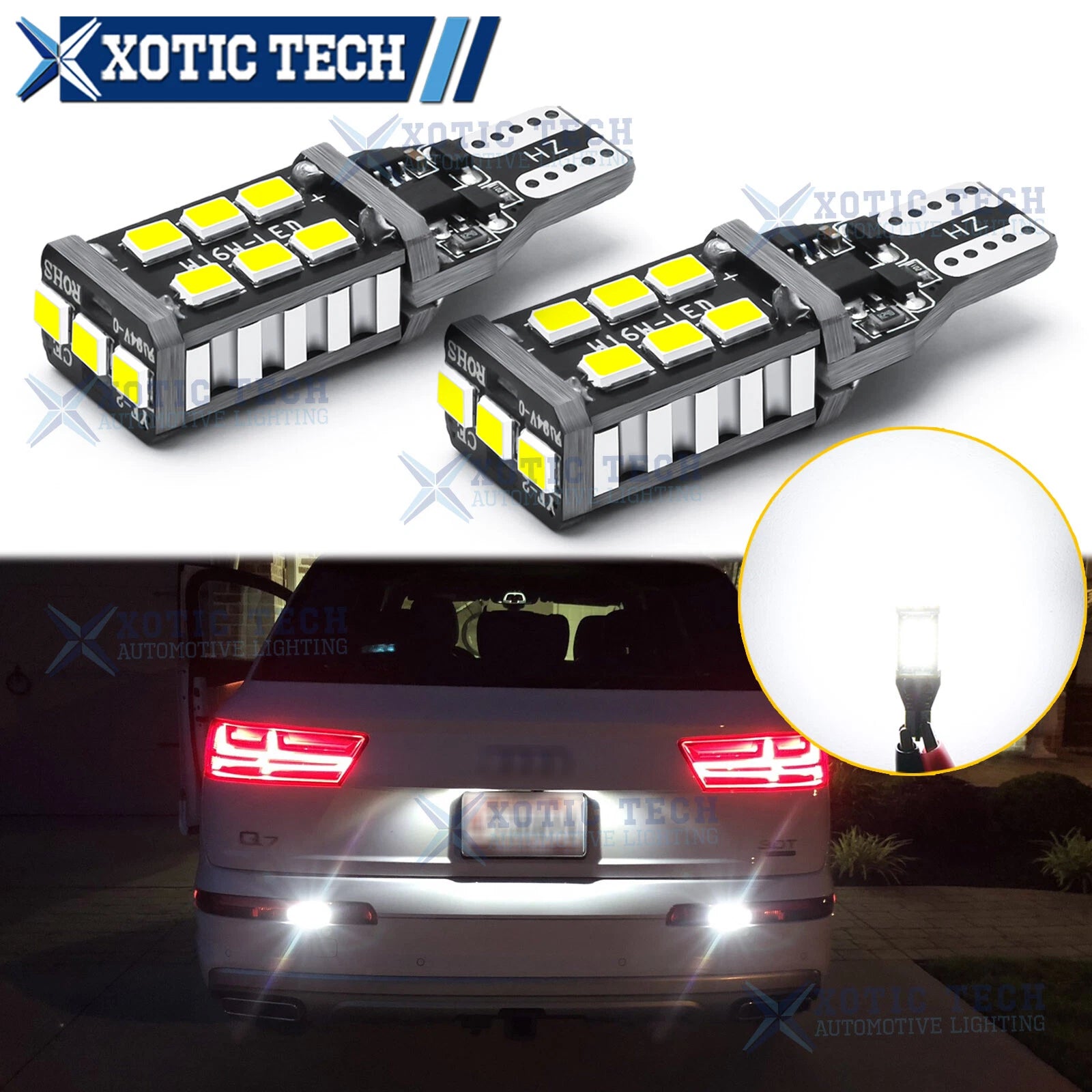 CAN-Bus Error Free LED Backup Light Bulbs for Audi Q3 Q5 Q7 (2017–2023)
