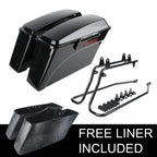 Complete Vivid Black Hard Saddlebag Softail Conversion Brackets for Harley (1986–2017)