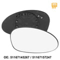 Heated Right Side Mirror Glass w/ Backing for BMW 335i 135i 330xi 128i 335xi (2006–2013)