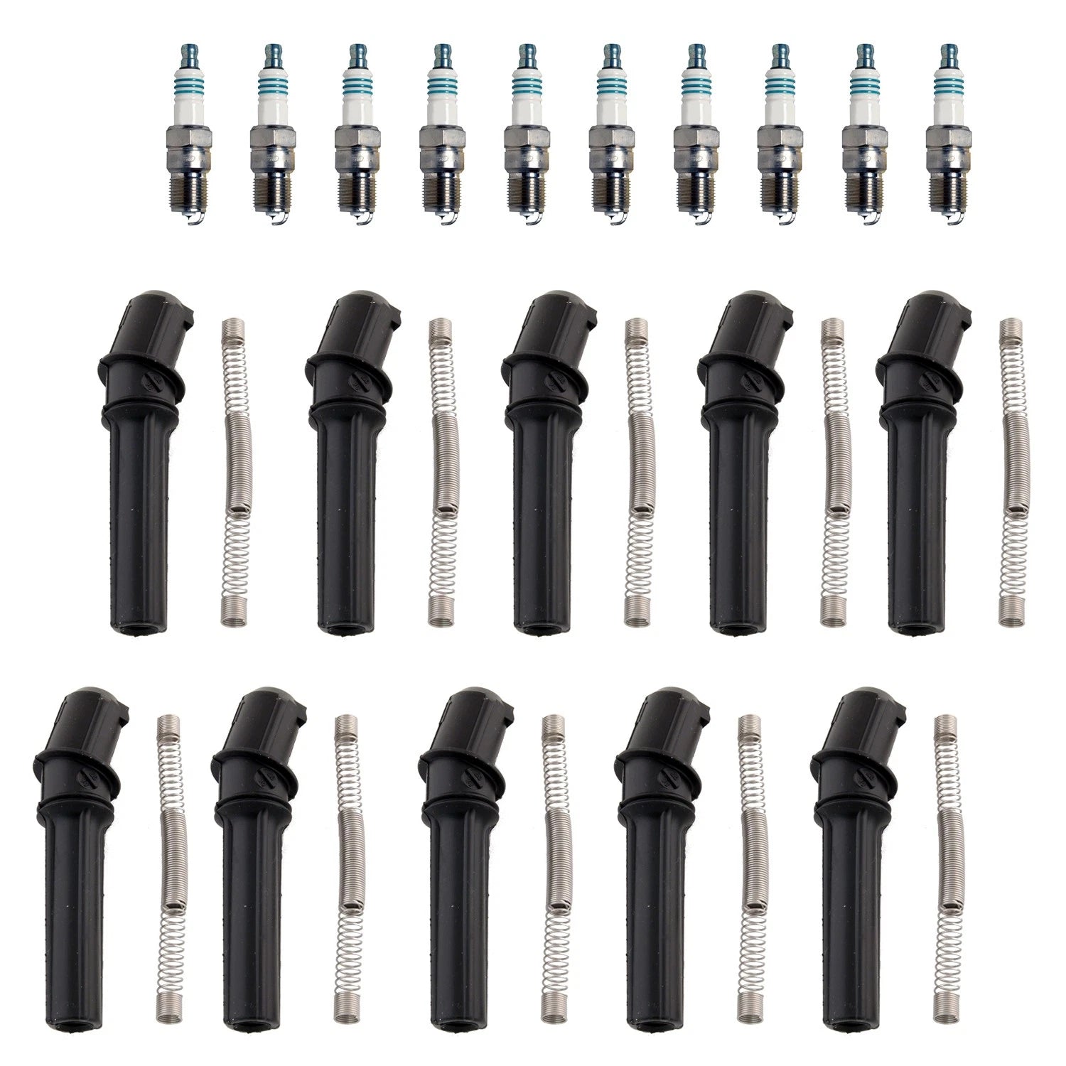 Set of 10 Iridium Power Plugs & NGK Ignition Coil Boots for E-350 (2008–2010)