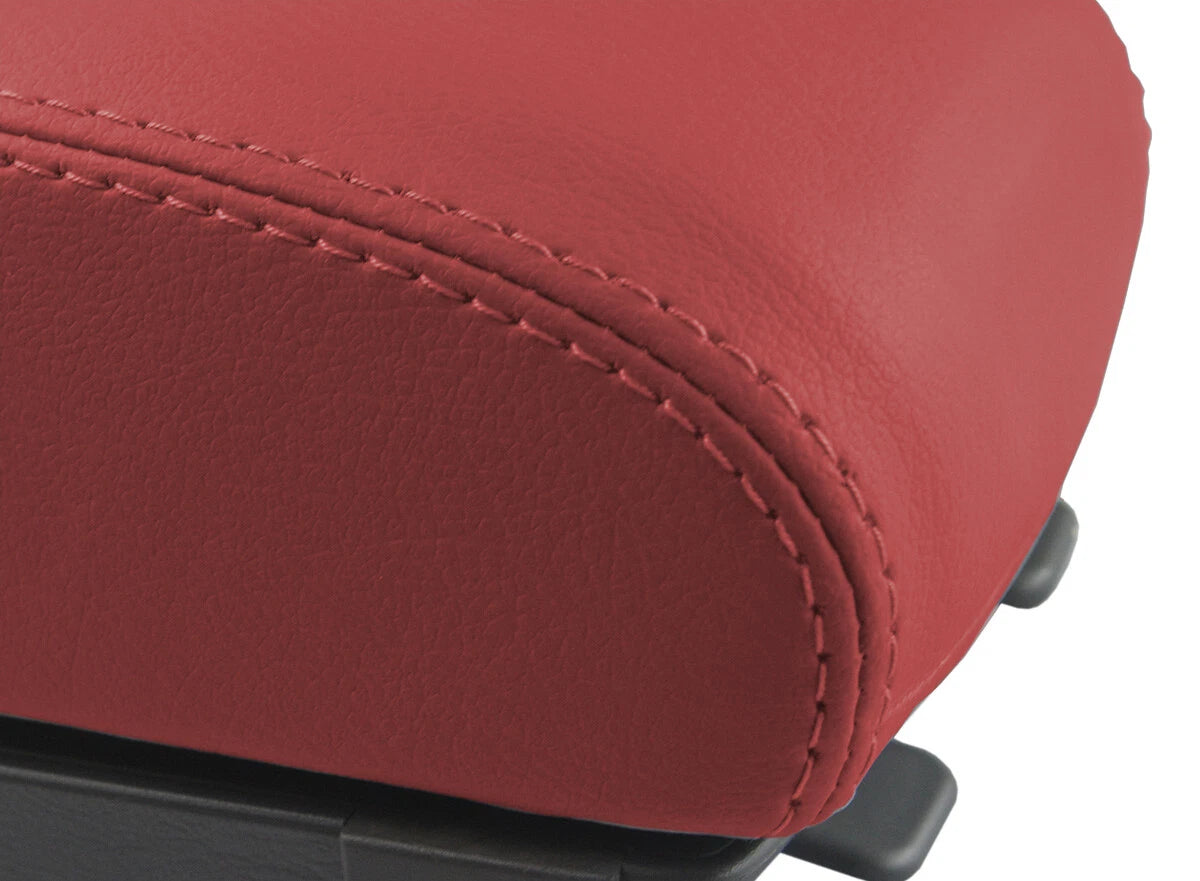 Leather Console Lid Armrest Cover for Hyundai Tucson (2005–2009) Red